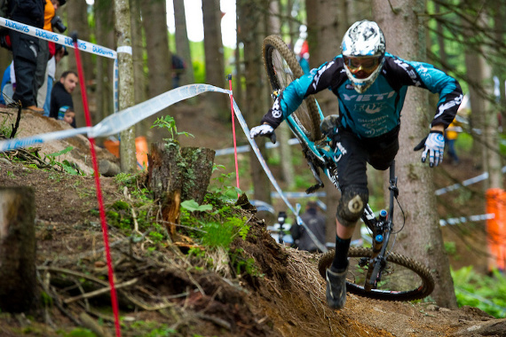 racing to qualify in Leogang, Austria at the 2011 UCI MTB World Cup race,