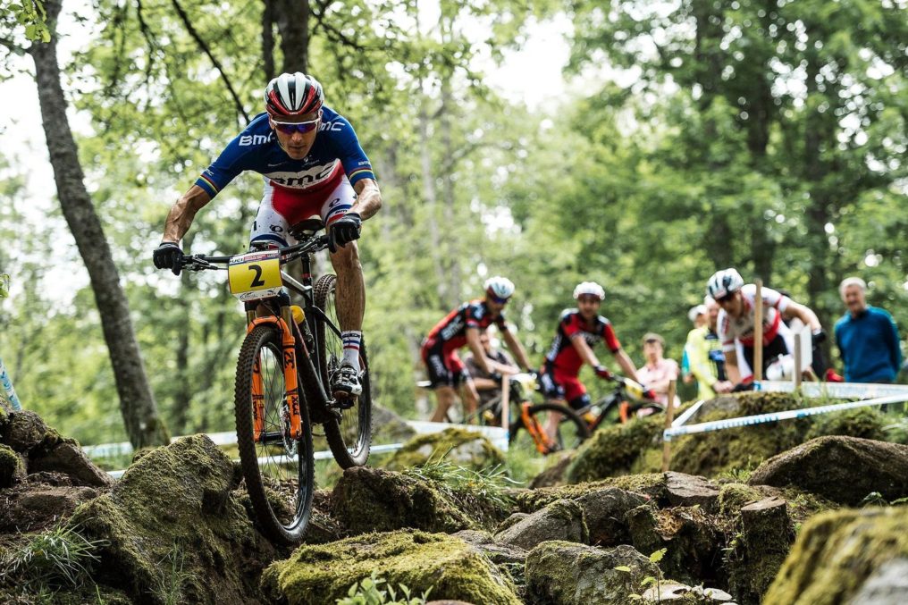 julien-absalon-practices-at-uci-xco-world-cup-rd3-in-la-bresse
