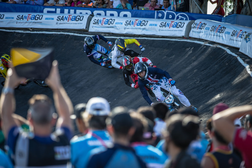 #24 (SHARRAH Corben) USA on his way to winning the 2016 UCI BMX Supercross World Cup in Santiago del Estero, Argentina